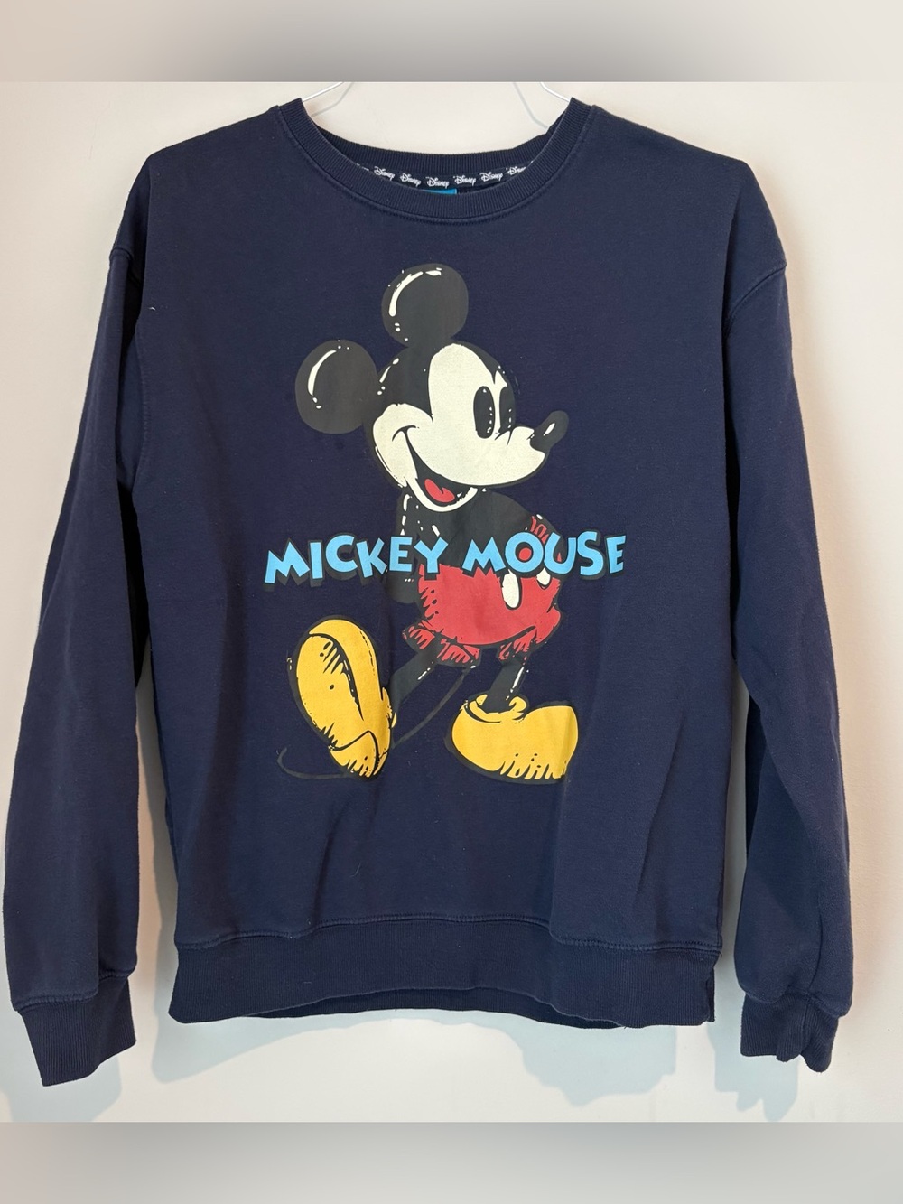 Disney Navy Blue Mickey Mouse Crew Neck Sweatshirt Small